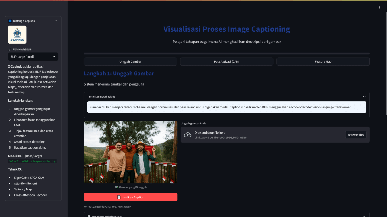 X-Capindo BLIP Model Explorer